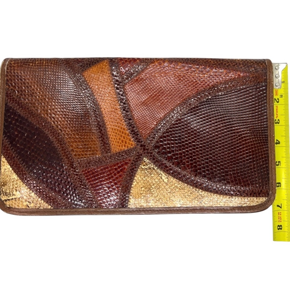 Vintage Clutch Lizard Patchwork Leather - image 8